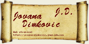 Jovana Dimković vizit kartica